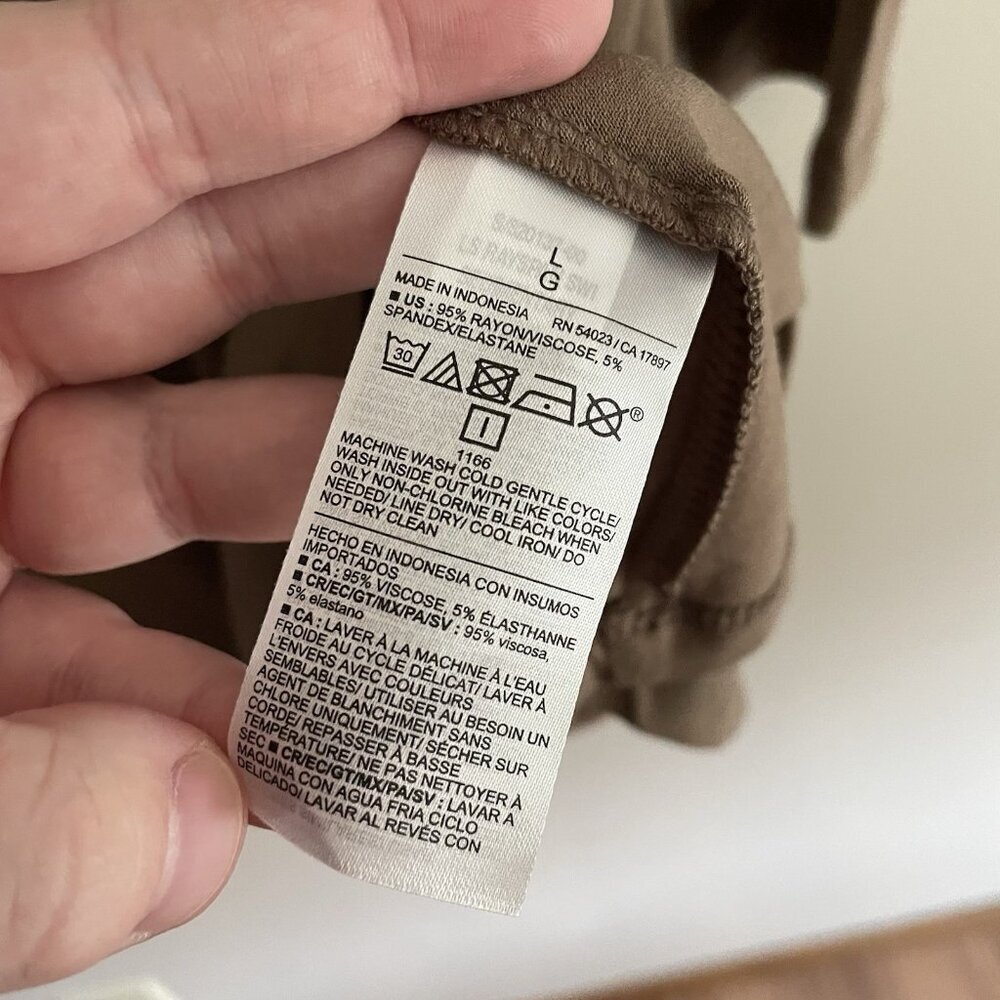 Old Navy Women L Brown Jersey Knit Scoop Back Long Sleeve Mini Swing Dress NWT - Picture 10 of 13